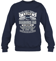 NFL The Only Thing I Love More Than Being A Seattle Seahawks Fan Is Being A Papa Football Crewneck Sweatshirt Crewneck Sweatshirt - belovedtshirt