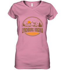 Vintage Lynchburg, Virginia Mountain Hiking Souvenir Print Women's V-Neck T-Shirt Women's V-Neck T-Shirt - belovedtshirt
