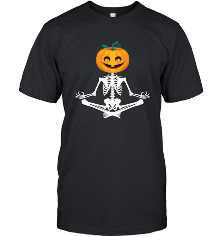 Halloween Yoga Zen Meditation Pumpkin skeleton Gift idea Men's T-Shirt Men's T-Shirt / Black / S Men's T-Shirt - belovedtshirt