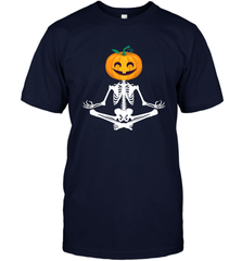 Halloween Yoga Zen Meditation Pumpkin skeleton Gift idea Men's T-Shirt Men's T-Shirt - belovedtshirt