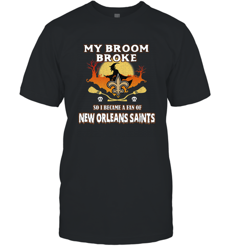 Broom Broke So I Became A Fan of New Orleans Saints   NFL Halloween Costume Men's T-Shirt Men's T-Shirt / Black / S Men's T-Shirt - belovedtshirt