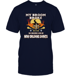 Broom Broke So I Became A Fan of New Orleans Saints   NFL Halloween Costume Men's T-Shirt