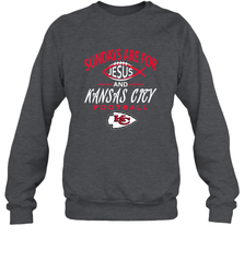 Sundays Are For Jesus and Kansas City Funny Football Crewneck Sweatshirt Crewneck Sweatshirt - belovedtshirt