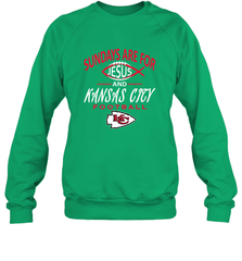 Sundays Are For Jesus and Kansas City Funny Football Crewneck Sweatshirt Crewneck Sweatshirt - belovedtshirt