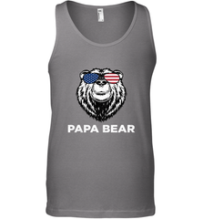 4th of July Papa Bear American Flag Glasses Patriotic Men's Tank Top Apparel - belovedtshirt