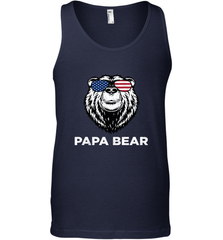 4th of July Papa Bear American Flag Glasses Patriotic Men's Tank Top Apparel - belovedtshirt
