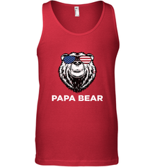 4th of July Papa Bear American Flag Glasses Patriotic Men's Tank Top Apparel - belovedtshirt