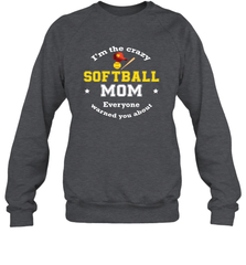 Crazy Softball Mom Crewneck Sweatshirt Crewneck Sweatshirt - belovedtshirt
