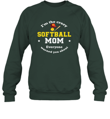 Crazy Softball Mom Crewneck Sweatshirt Crewneck Sweatshirt - belovedtshirt