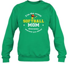 Crazy Softball Mom Crewneck Sweatshirt Crewneck Sweatshirt - belovedtshirt
