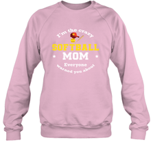 Crazy Softball Mom Crewneck Sweatshirt Crewneck Sweatshirt - belovedtshirt