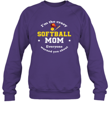 Crazy Softball Mom Crewneck Sweatshirt Crewneck Sweatshirt - belovedtshirt