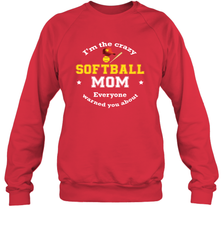 Crazy Softball Mom Crewneck Sweatshirt Crewneck Sweatshirt - belovedtshirt