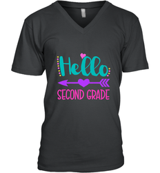 Hello Second Grade 2nd Grade Teachers Students Gift Men's V-Neck