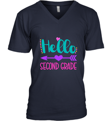 Hello Second Grade 2nd Grade Teachers Students Gift Men's V-Neck