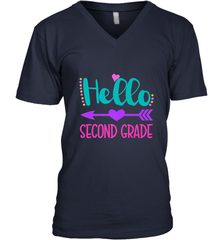 Hello Second Grade 2nd Grade Teachers Students Gift Men's V-Neck Men's V-Neck - belovedtshirt