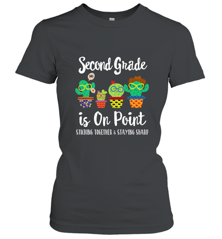 2nd Grade is on point, 1st day of school cactus teacher gift Women's T-Shirt Women's T-Shirt / Black / S Women's T-Shirt - belovedtshirt