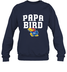 Kansas Jayhawks Papa Bird Crewneck Sweatshirt Crewneck Sweatshirt - belovedtshirt