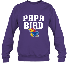 Kansas Jayhawks Papa Bird Crewneck Sweatshirt Crewneck Sweatshirt - belovedtshirt