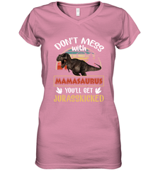 Dont mess with Mamasaurus Women's V-Neck T-Shirt Women's V-Neck T-Shirt - belovedtshirt