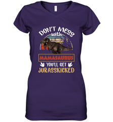 Dont mess with Mamasaurus Women's V-Neck T-Shirt Women's V-Neck T-Shirt - belovedtshirt