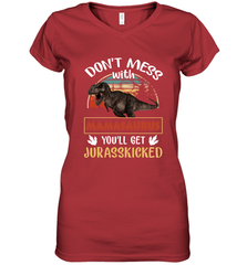 Dont mess with Mamasaurus Women's V-Neck T-Shirt Women's V-Neck T-Shirt - belovedtshirt