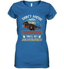 Dont mess with Mamasaurus Women's V-Neck T-Shirt Women's V-Neck T-Shirt - belovedtshirt