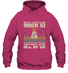Storm Area 51 5K Fun Run They Can't Stop Us All Vintage UFO Hooded Sweatshirt Hooded Sweatshirt - belovedtshirt