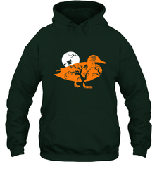 Funny Gift Witch Bat Web Moon Pumpkin Tree in Halloween Duck Hooded Sweatshirt Hooded Sweatshirt - belovedtshirt