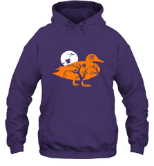 Funny Gift Witch Bat Web Moon Pumpkin Tree in Halloween Duck Hooded Sweatshirt Hooded Sweatshirt - belovedtshirt