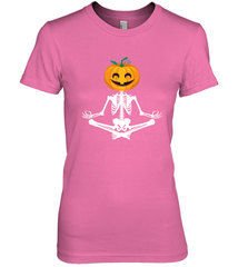 Halloween Yoga Zen Meditation Pumpkin skeleton Gift idea Women's Premium T-Shirt Women's Premium T-Shirt - belovedtshirt