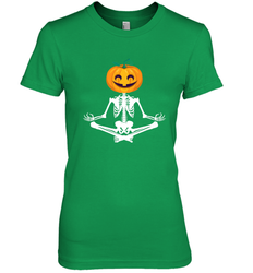 Halloween Yoga Zen Meditation Pumpkin skeleton Gift idea Women's Premium T-Shirt