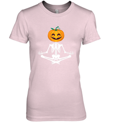 Halloween Yoga Zen Meditation Pumpkin skeleton Gift idea Women's Premium T-Shirt Women's Premium T-Shirt - belovedtshirt