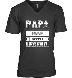 Papa Man Myth Legend Father's Day Dad Veteran Gift Men's V-Neck