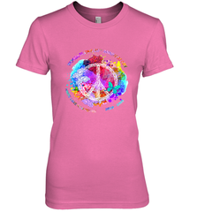 Woodstocks 50th Anniversary Peace Love tee Women's Premium T-Shirt Women's Premium T-Shirt - belovedtshirt