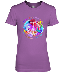 Woodstocks 50th Anniversary Peace Love tee Women's Premium T-Shirt Women's Premium T-Shirt - belovedtshirt