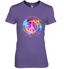 Woodstocks 50th Anniversary Peace Love tee Women's Premium T-Shirt Women's Premium T-Shirt - belovedtshirt
