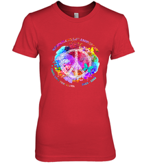 Woodstocks 50th Anniversary Peace Love tee Women's Premium T-Shirt Women's Premium T-Shirt - belovedtshirt