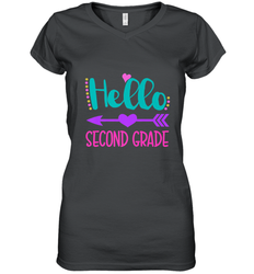 Hello Second Grade 2nd Grade Teachers Students Gift Women's V-Neck T-Shirt