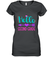 Hello Second Grade 2nd Grade Teachers Students Gift Women's V-Neck T-Shirt Women's V-Neck T-Shirt - belovedtshirt