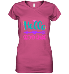 Hello Second Grade 2nd Grade Teachers Students Gift Women's V-Neck T-Shirt Women's V-Neck T-Shirt - belovedtshirt