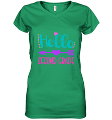 Hello Second Grade 2nd Grade Teachers Students Gift Women's V-Neck T-Shirt Women's V-Neck T-Shirt - belovedtshirt