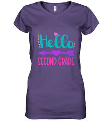 Hello Second Grade 2nd Grade Teachers Students Gift Women's V-Neck T-Shirt Women's V-Neck T-Shirt - belovedtshirt