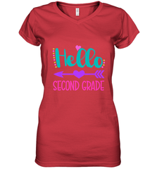 Hello Second Grade 2nd Grade Teachers Students Gift Women's V-Neck T-Shirt Women's V-Neck T-Shirt - belovedtshirt