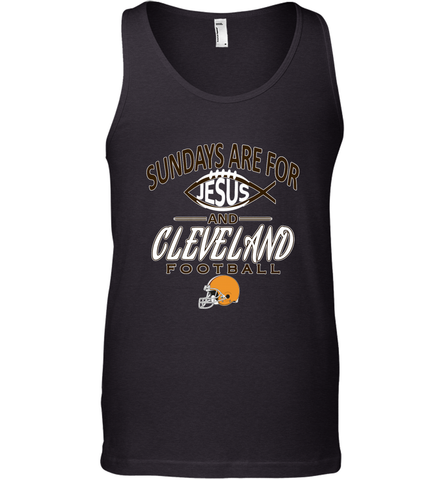 Sundays Are For Jesus and Cleveland Funny Christian Football Men's Tank Top Men's Tank Top / Black / XS Men's Tank Top - belovedtshirt