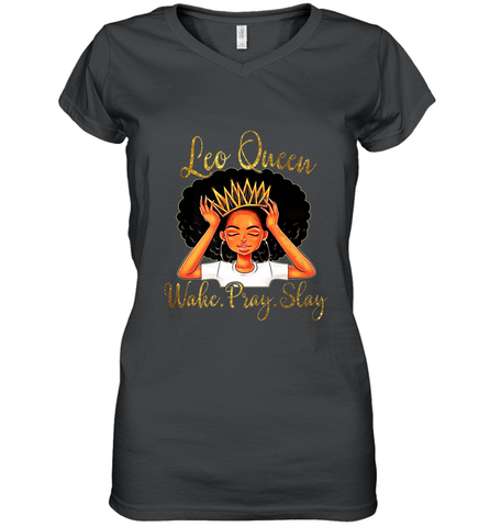 Leo Queens Are Born in July 23 August 22 Women's V-Neck T-Shirt Women's V-Neck T-Shirt / Black / S Women's V-Neck T-Shirt - belovedtshirt