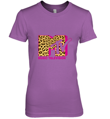 MTV Logo Leopard Print Women's Premium T-Shirt Women's Premium T-Shirt - belovedtshirt