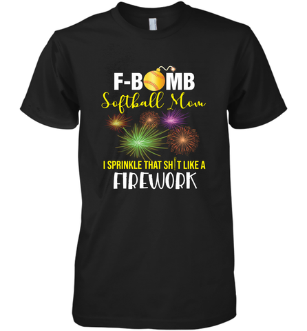 F Bomb Softball Mom Men's Premium T-Shirt Men's Premium T-Shirt / Black / XS Men's Premium T-Shirt - belovedtshirt