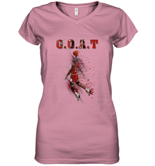 Basketball  Chicago Jordan G.O.A.T. Dunk Women's V-Neck T-Shirt Women's V-Neck T-Shirt - belovedtshirt