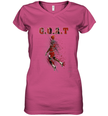 Basketball  Chicago Jordan G.O.A.T. Dunk Women's V-Neck T-Shirt Women's V-Neck T-Shirt - belovedtshirt